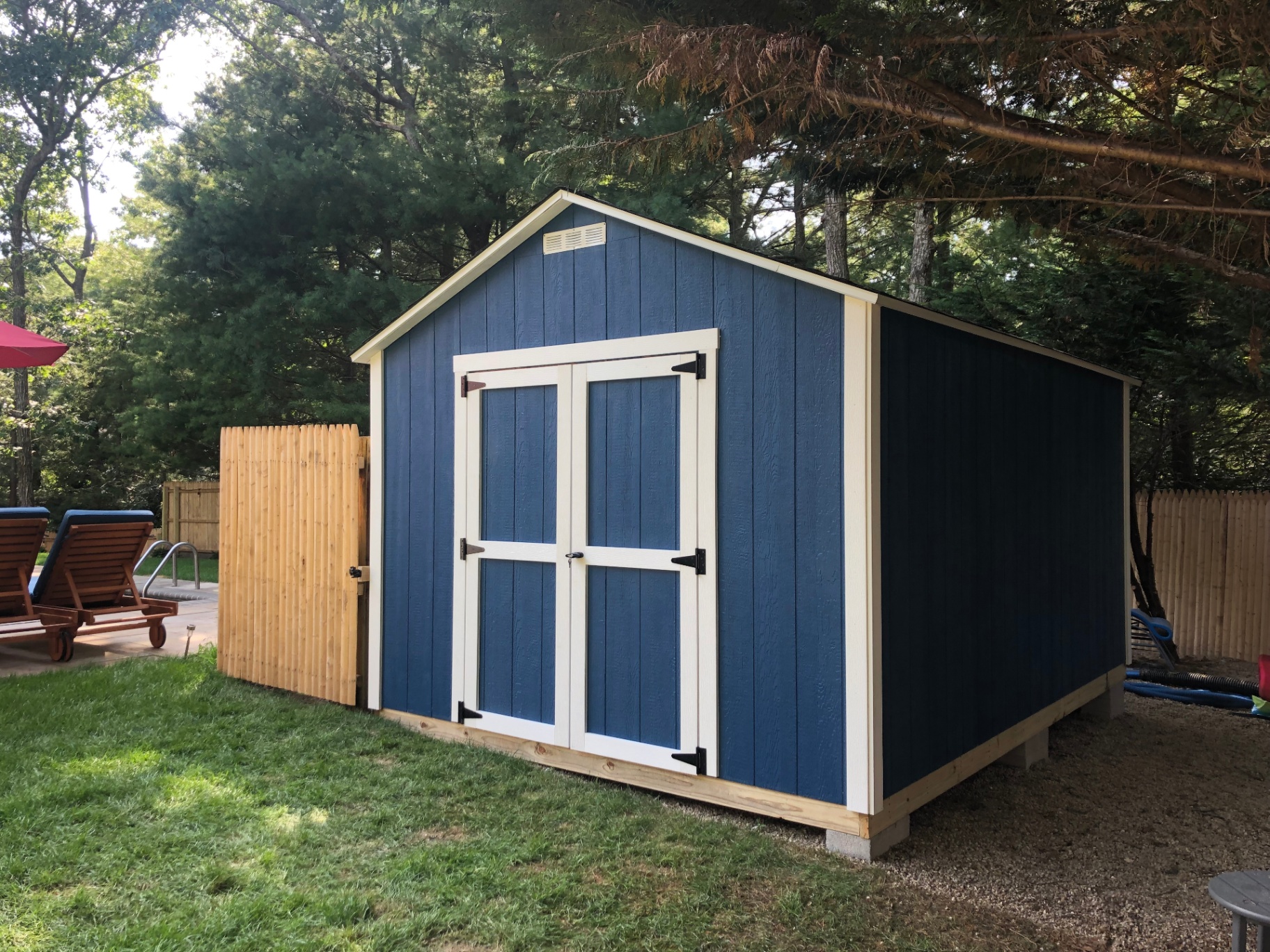 Pebble Brook craftsman building a shed on-site
